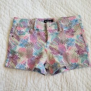 Kidpik girls sz 8 pineapple jean shorts NWOT
